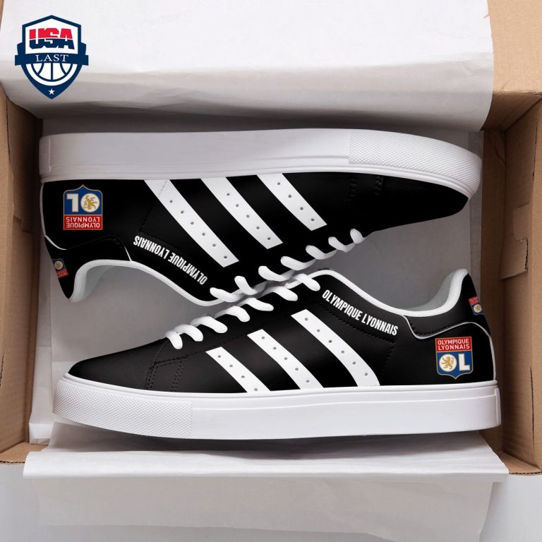Olympique Lyonnais White Stripes Stan Smith Low Top Shoes - Speechless