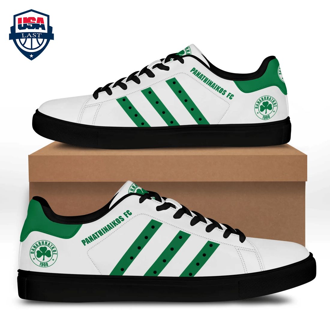 Panathinaikos FC Green Stripes Stan Smith Low Top Shoes – Saleoff