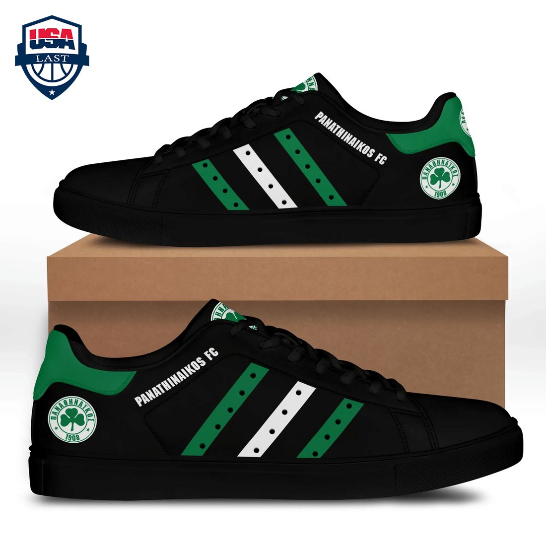 Panathinaikos FC Green White Stripes Style 1 Stan Smith Low Top Shoes – Saleoff