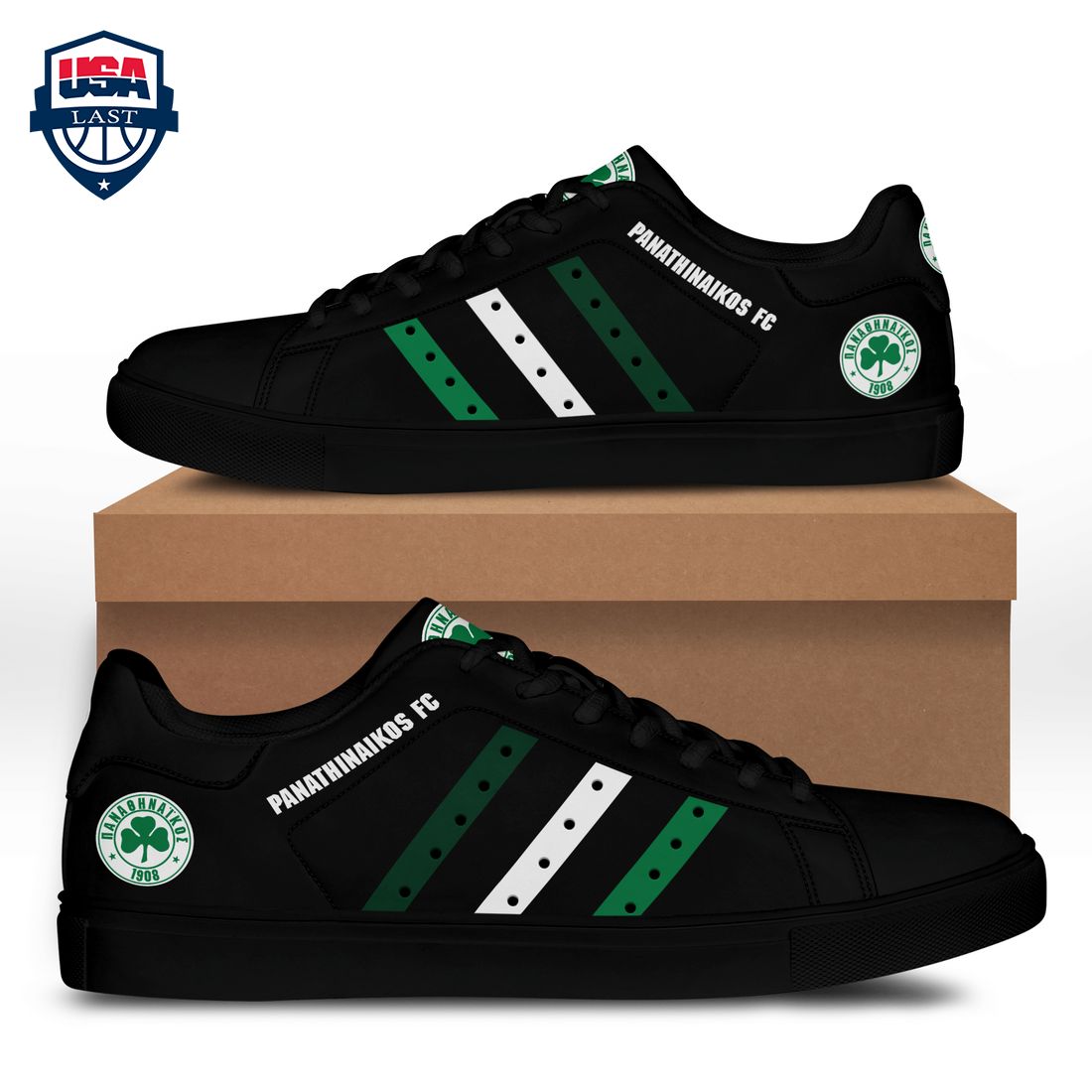 Panathinaikos FC Green White Stripes Style 2 Stan Smith Low Top Shoes – Saleoff