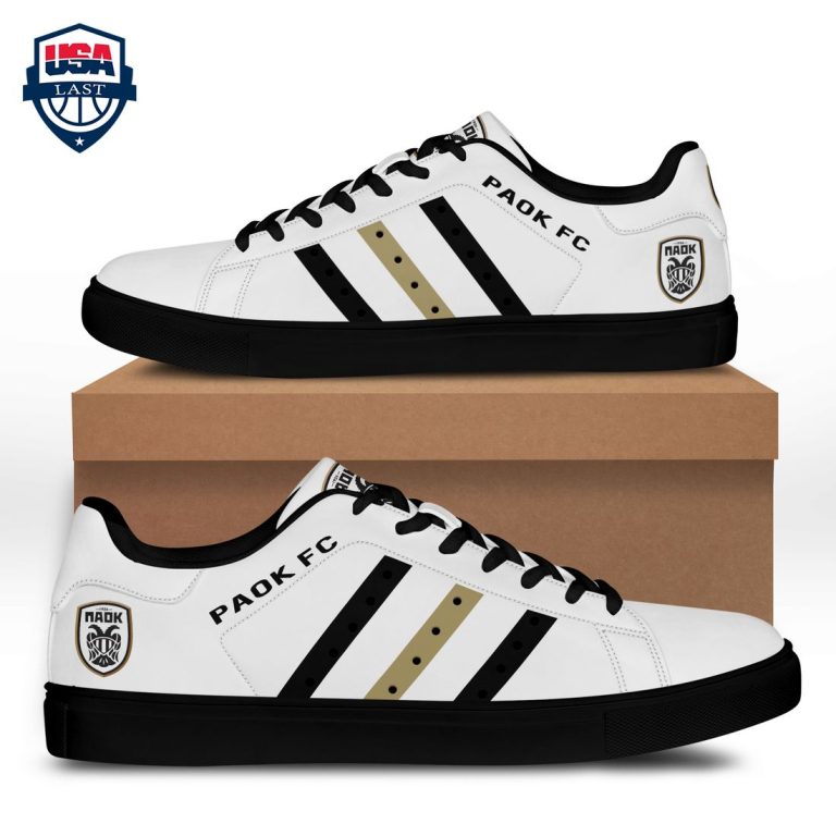 PAOK FC Black Brown Stripes Style 2 Stan Smith Low Top Shoes - Selfie expert
