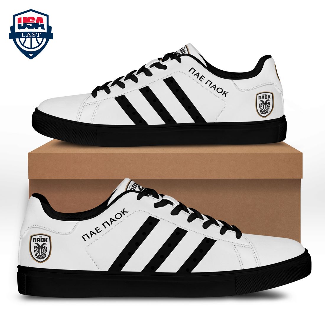 PAOK FC Black Stripes Style 2 Stan Smith Low Top Shoes – Saleoff