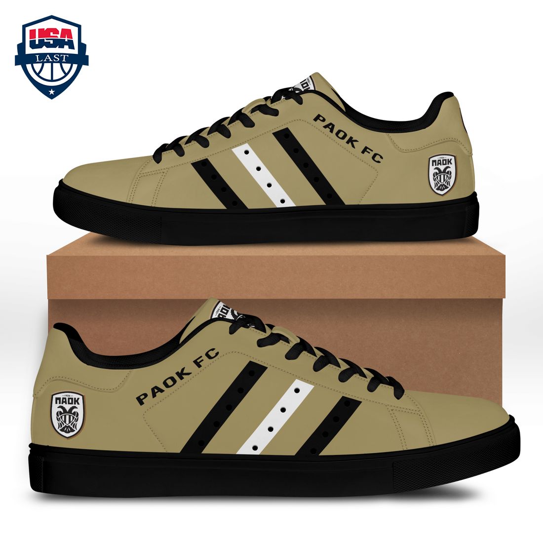 PAOK FC Black White Stripes Style 1 Stan Smith Low Top Shoes – Saleoff