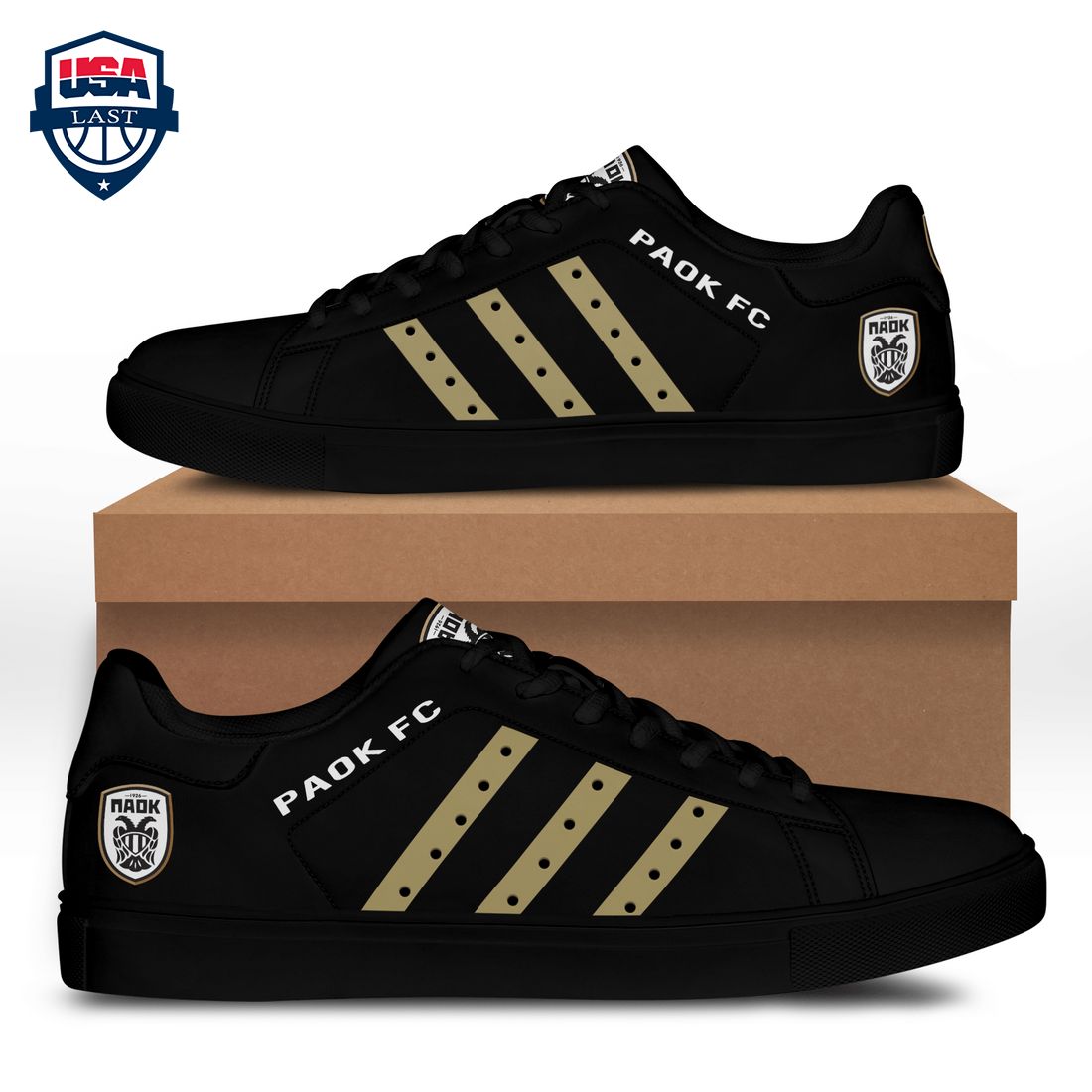 PAOK FC Brown Stripes Stan Smith Low Top Shoes – Saleoff