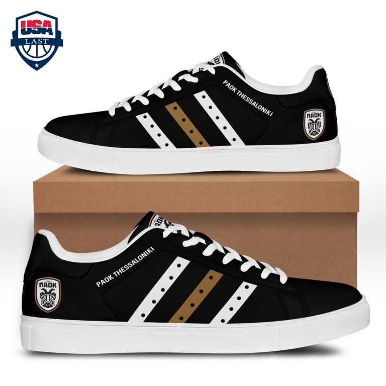 PAOK FC White Brown Stripes Stan Smith Low Top Shoes - Great, I liked it