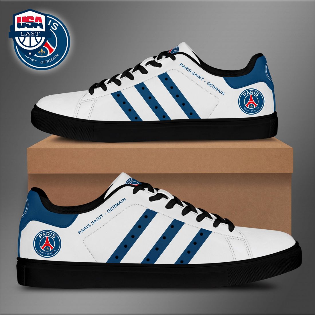 Paris Saint-Germain Navy Stripes Stan Smith Low Top Shoes – Saleoff