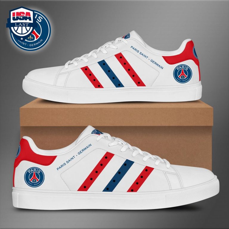 Paris Saint-Germain Red Navy Stripes Stan Smith Low Top Shoes - Coolosm