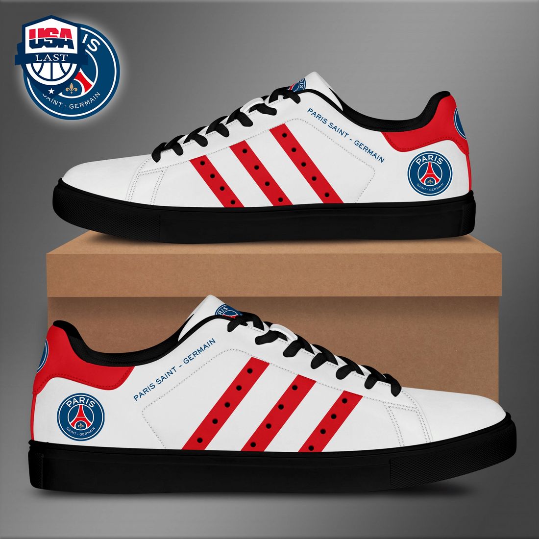 Paris Saint-Germain Red Stripes Stan Smith Low Top Shoes – Saleoff