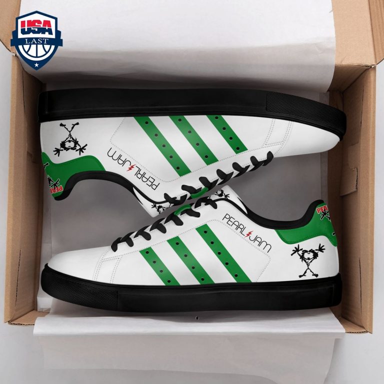 Pearl Jam Green Stripes Style 1 Stan Smith Low Top Shoes - Cuteness overloaded