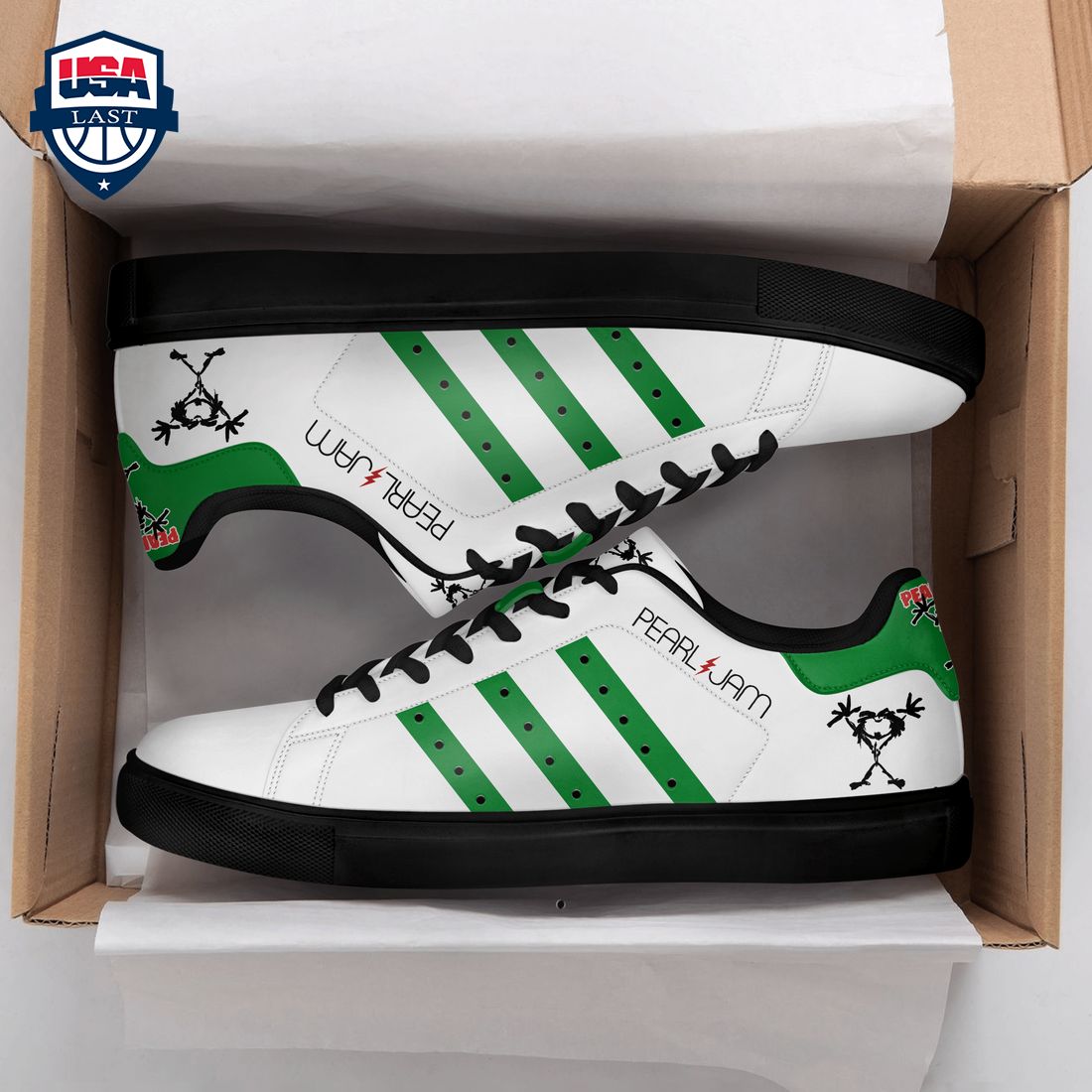 Pearl Jam Green Stripes Style 1 Stan Smith Low Top Shoes – Saleoff