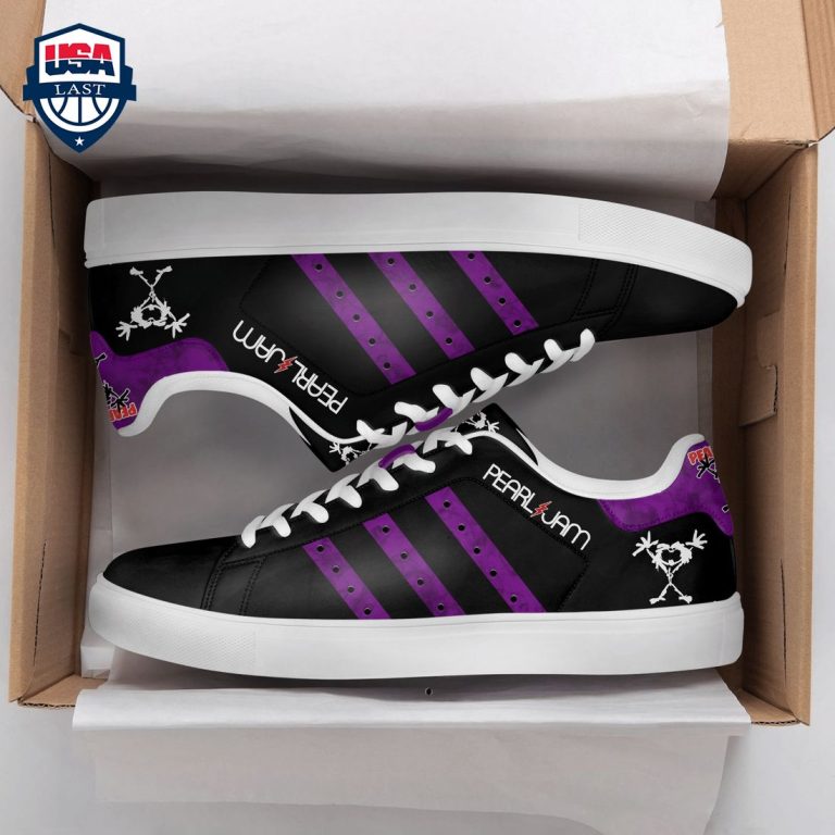 Pearl Jam Purple Stripes Stan Smith Low Top Shoes - Elegant picture.