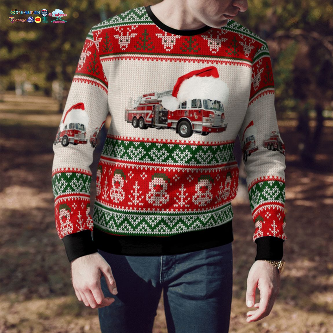 Pebble Beach Community Services District CAL FIRE 3D Christmas Sweater