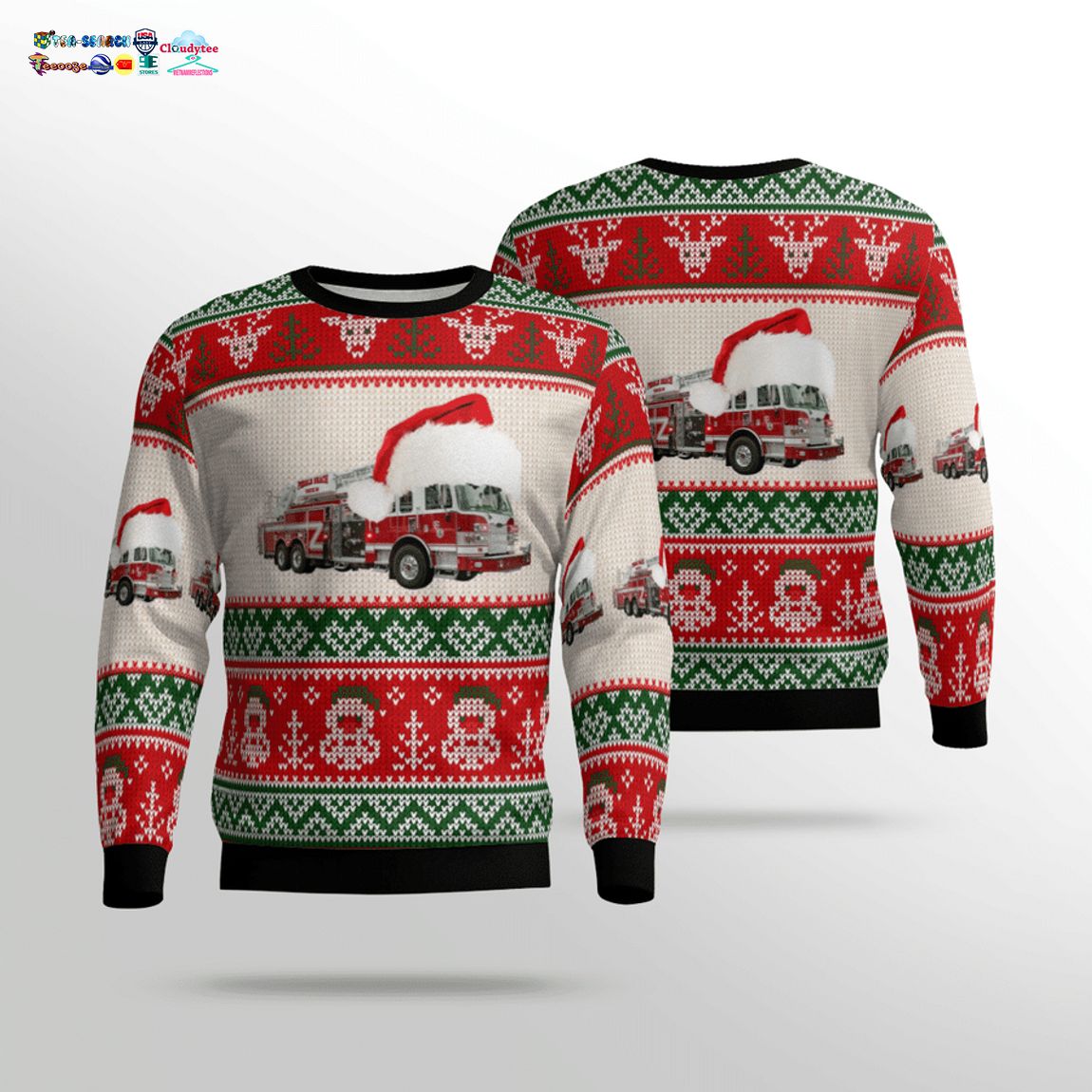 Pebble Beach Community Services District CAL FIRE 3D Christmas Sweater