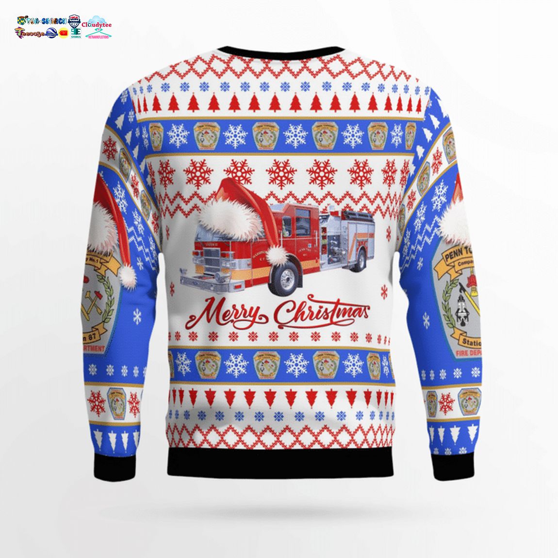 Pennsylvania Harrison City Fire Department 3D Christmas Sweater