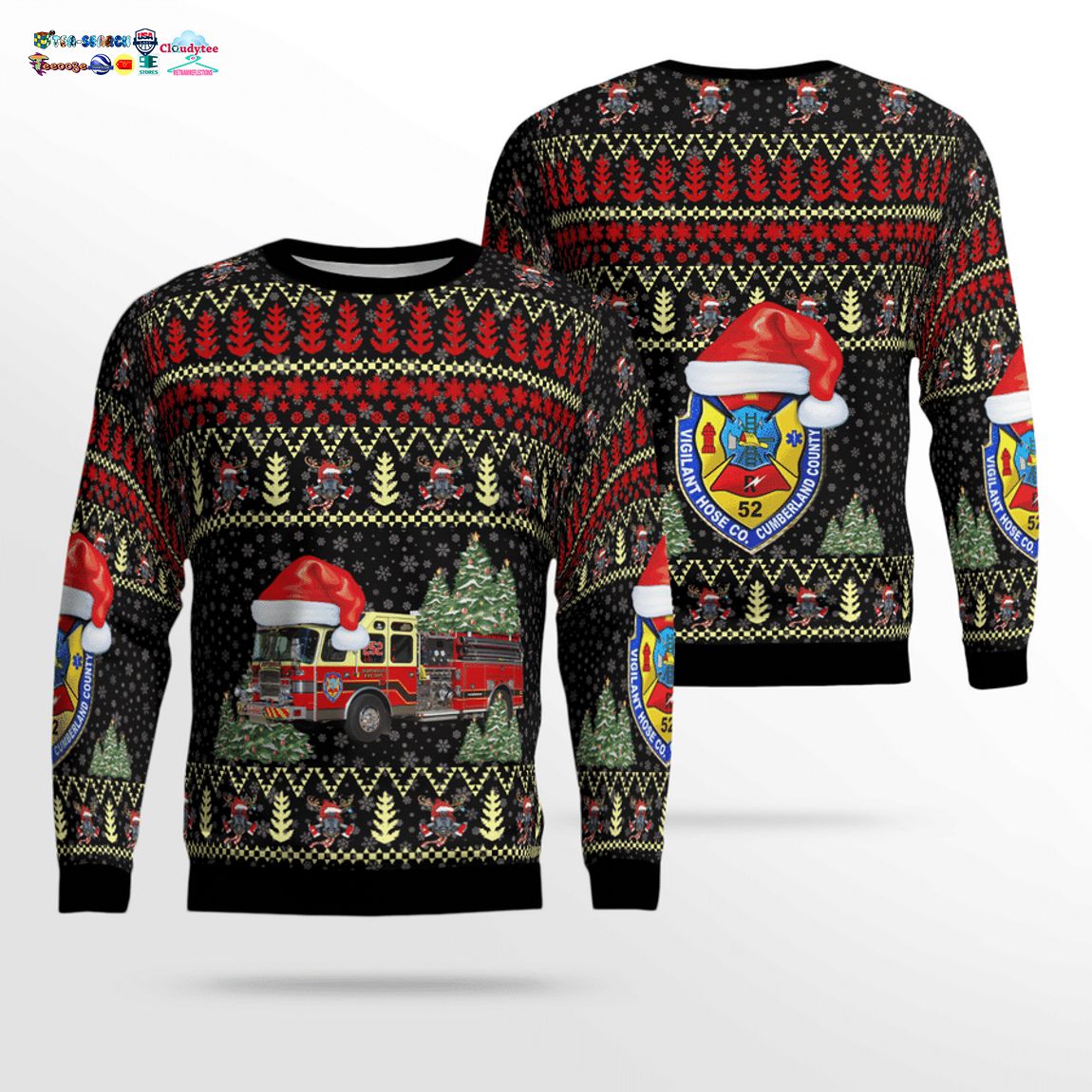 Pennsylvania Vigilant Hose Company 1 3D Christmas Sweater – Saleoff