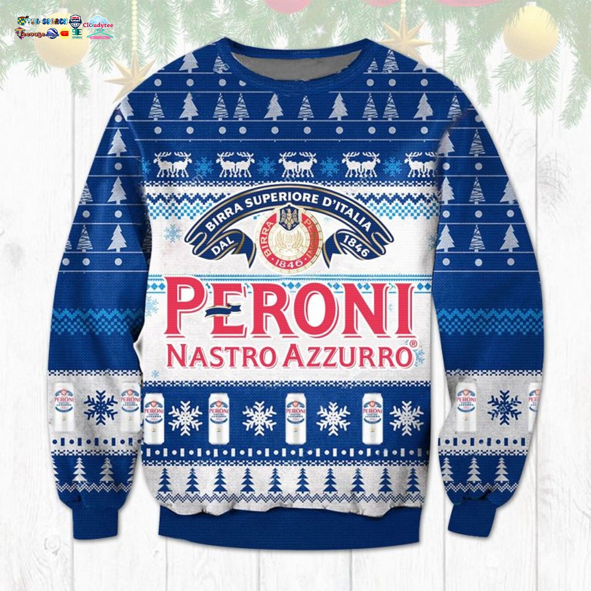 Peroni Nastro Azzurro Ugly Christmas Sweater
