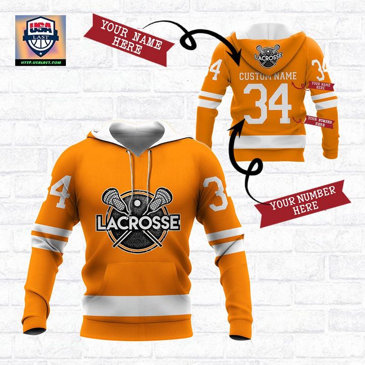 Personalized Lacrosse Orange 3D All Over Print Shirt – Usalast