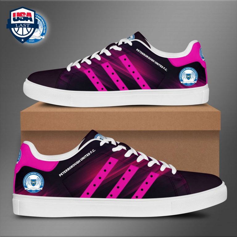 Peterborough United FC Pink Stripes Stan Smith Low Top Shoes - Cool DP