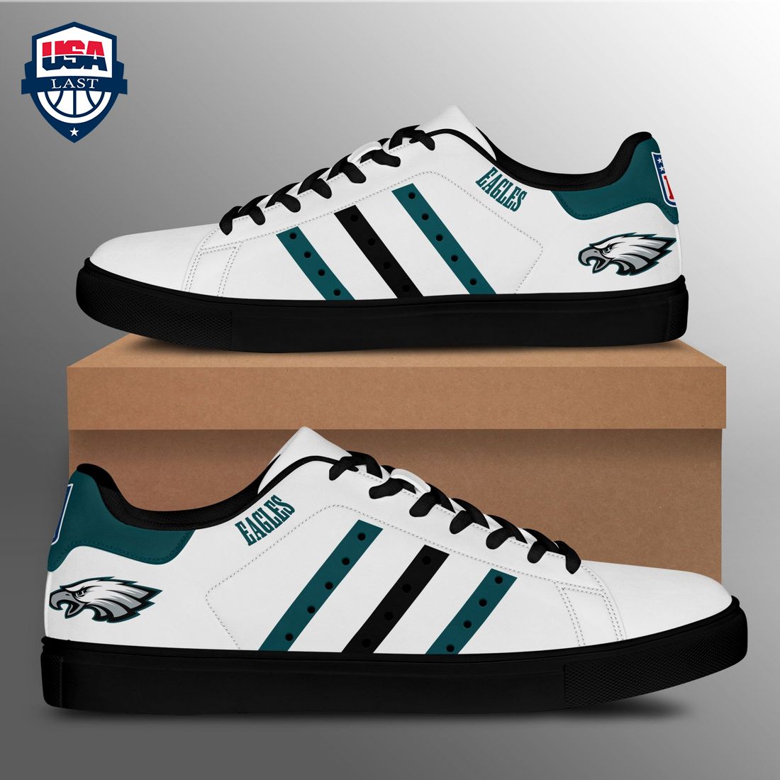 Philadelphia Eagles Teal Black Stripes Stan Smith Low Top Shoes – Saleoff