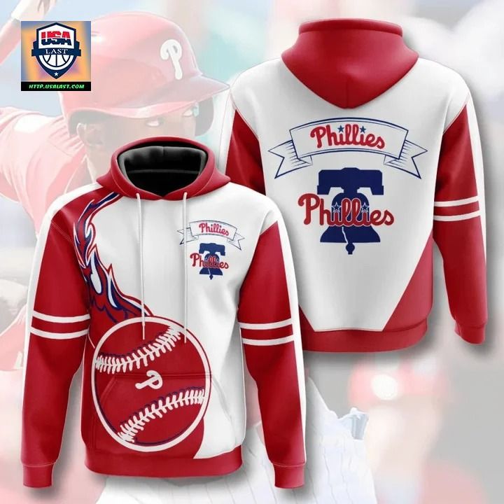 Philadelphia Phillies Flame Balls Graphic 3D Hoodie - Natural and awesome