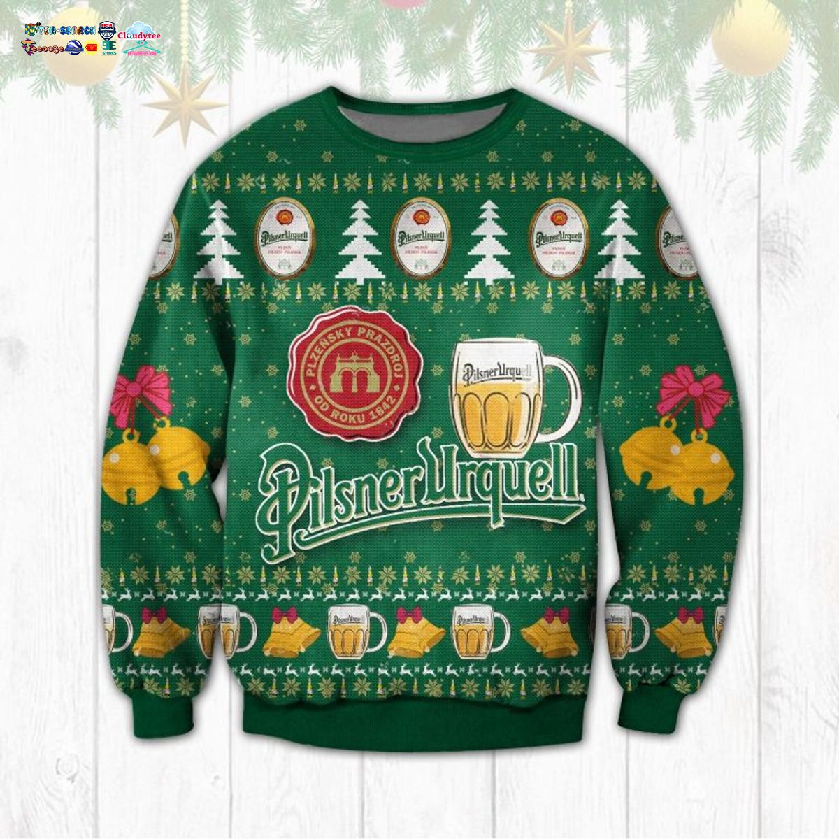 Pilsner Urquell Ugly Christmas Sweater - Our hard working soul