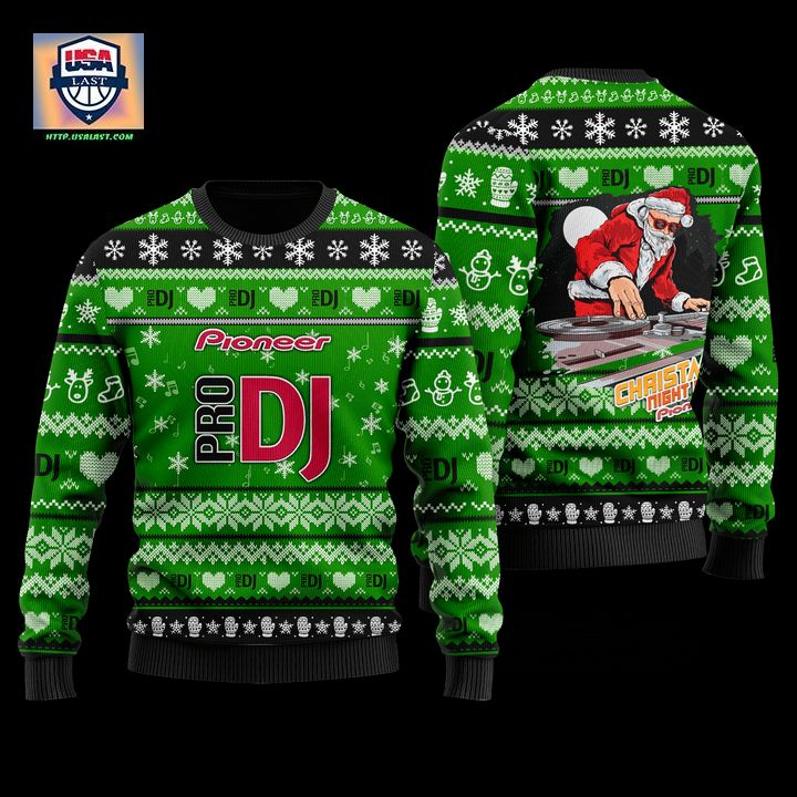 Pioneer DJ Green 3D Faux Wool Ugly Sweater - Amazing Pic