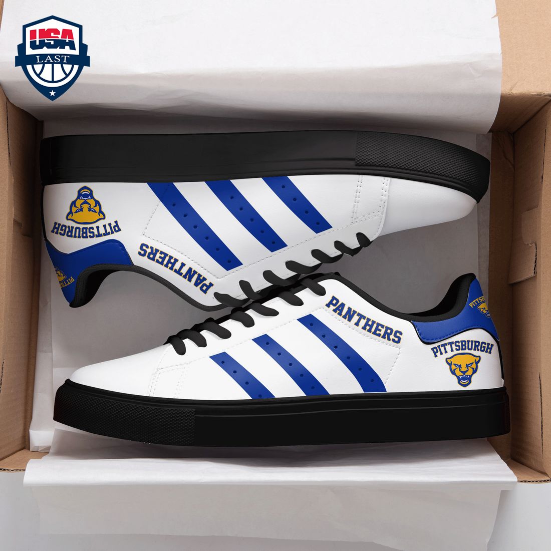 Pittsburgh Panthers Blue Stripes Stan Smith Low Top Shoes – Saleoff
