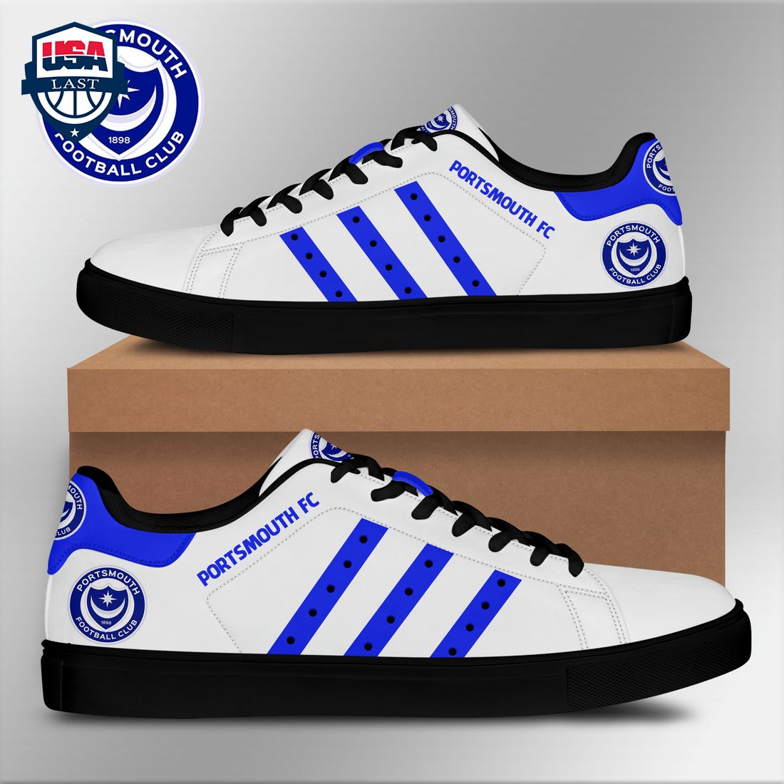 Portsmouth FC Blue Stripes Style 1 Stan Smith Low Top Shoes – Saleoff