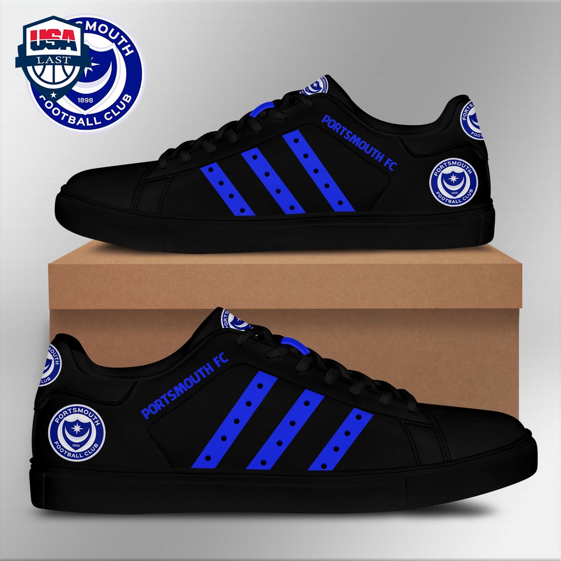 Portsmouth FC Blue Stripes Style 2 Stan Smith Low Top Shoes – Saleoff