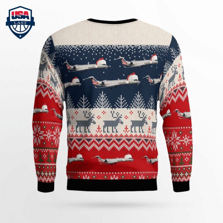 PSA Airlines Bombardier CRJ700 3D Christmas Sweater - You look lazy