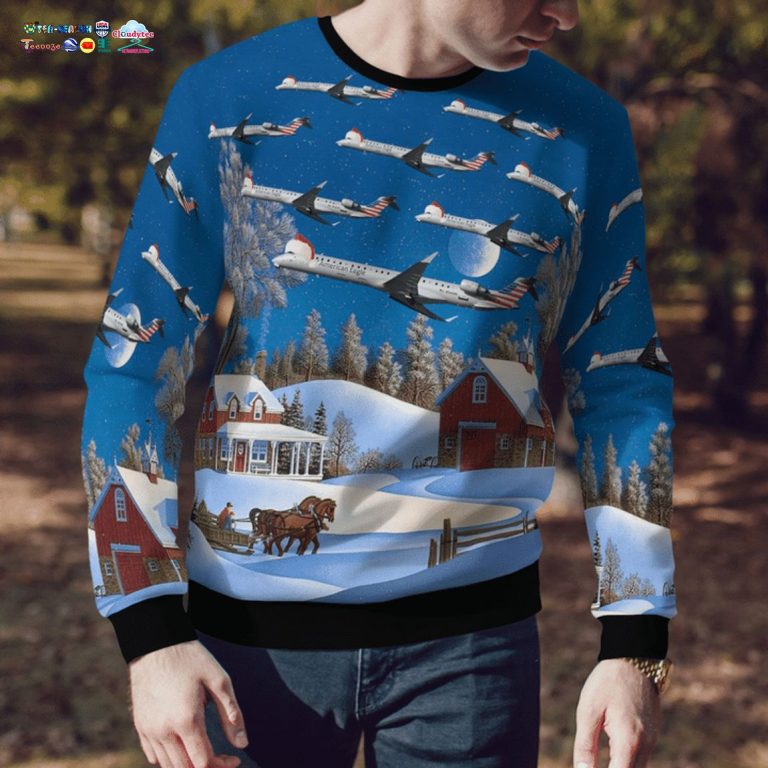PSA Airlines Bombardier CRJ900 3D Christmas Sweater - Cuteness overloaded