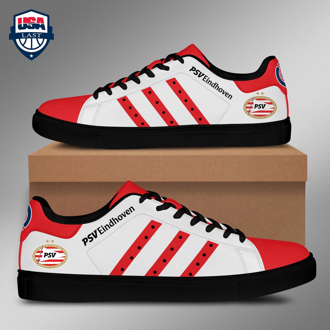PSV Eindhoven Red Stripes Stan Smith Low Top Shoes – Saleoff
