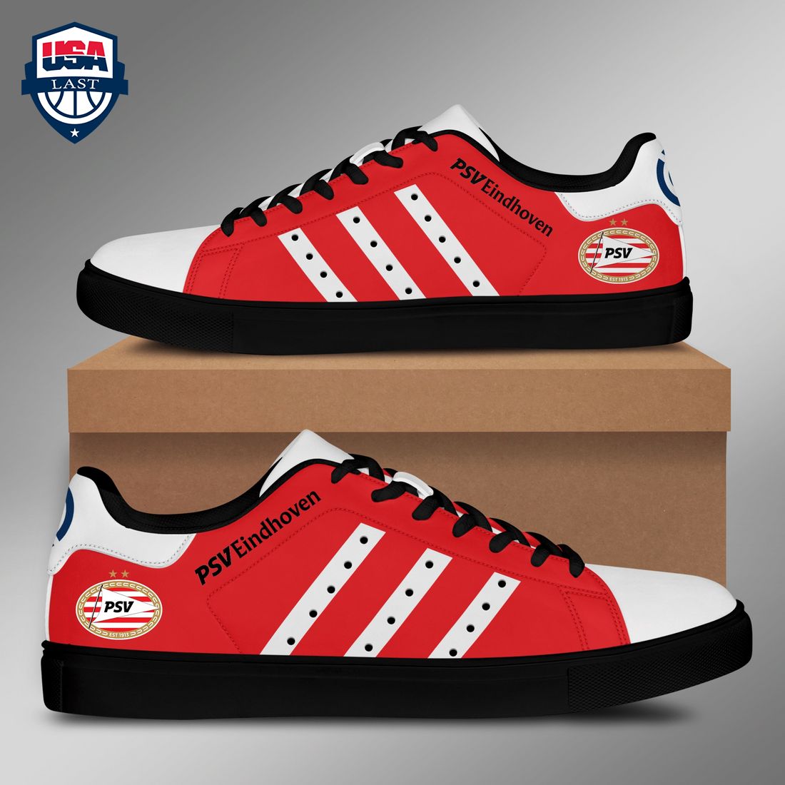 PSV Eindhoven White Stripes Stan Smith Low Top Shoes - Super sober