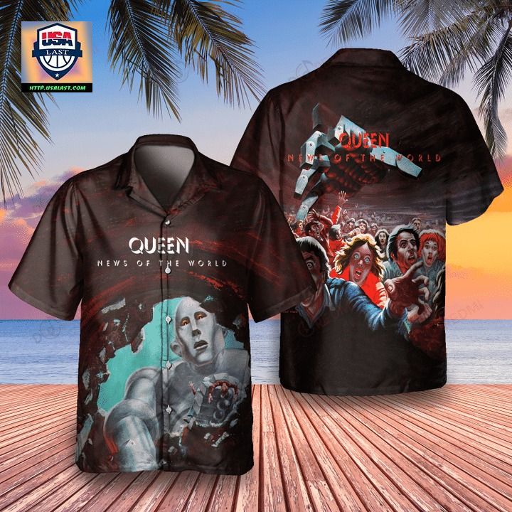 Queen News of the World 1977 Album Hawaiian Shirt – Usalast