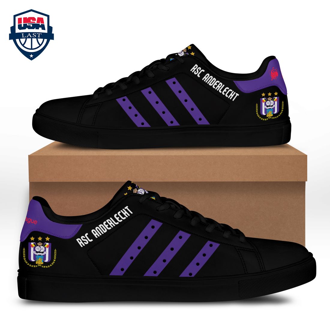 R.S.C. Anderlecht Purple Stripes Stan Smith Low Top Shoes – Saleoff