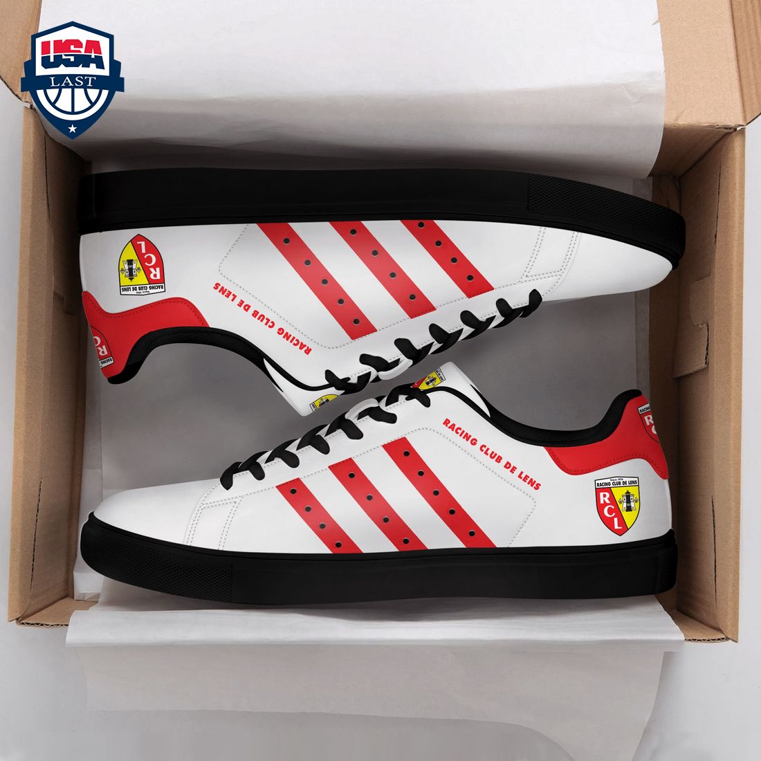Racing Club De Lens Red Stripes Style 1 Stan Smith Low Top Shoes – Saleoff