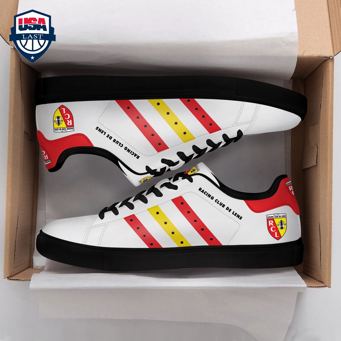 Racing Club De Lens Red Yellow Stripes Stan Smith Low Top Shoes – Saleoff