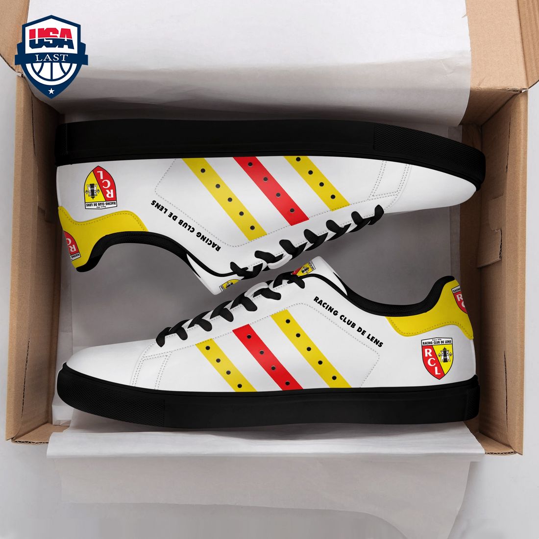 Racing Club De Lens Yellow Red Stripes Stan Smith Low Top Shoes – Saleoff