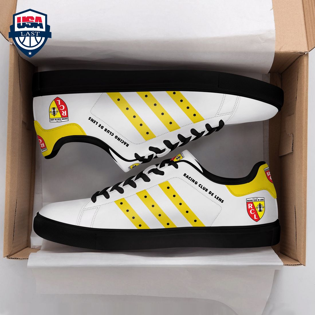 Racing Club De Lens Yellow Stripes Stan Smith Low Top Shoes – Saleoff