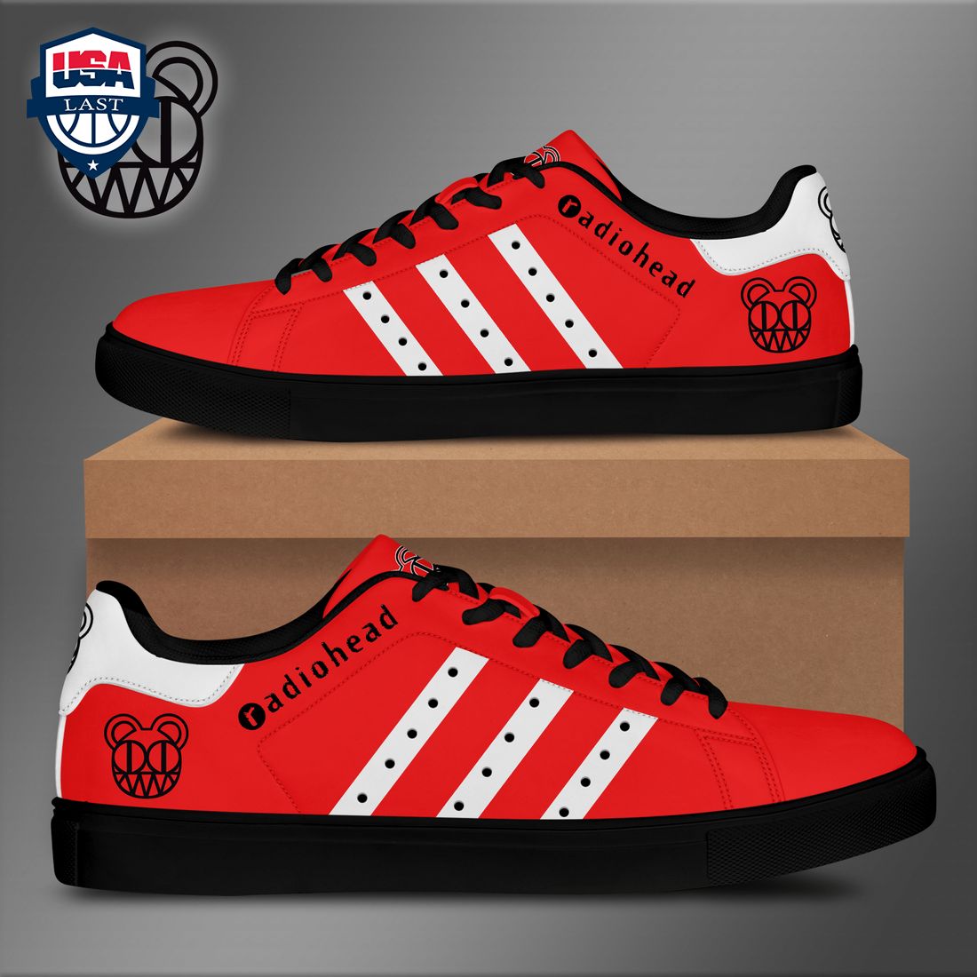 Radiohead White Stripes Style 1 Stan Smith Low Top Shoes – Saleoff