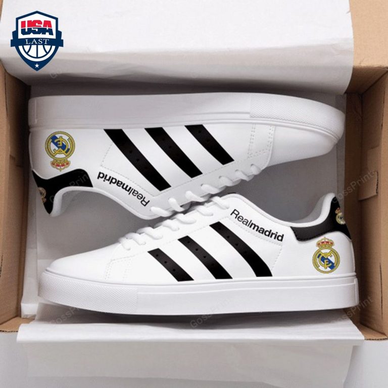 Real Madrid Black Stripes Stan Smith Low Top Shoes - Nice photo dude