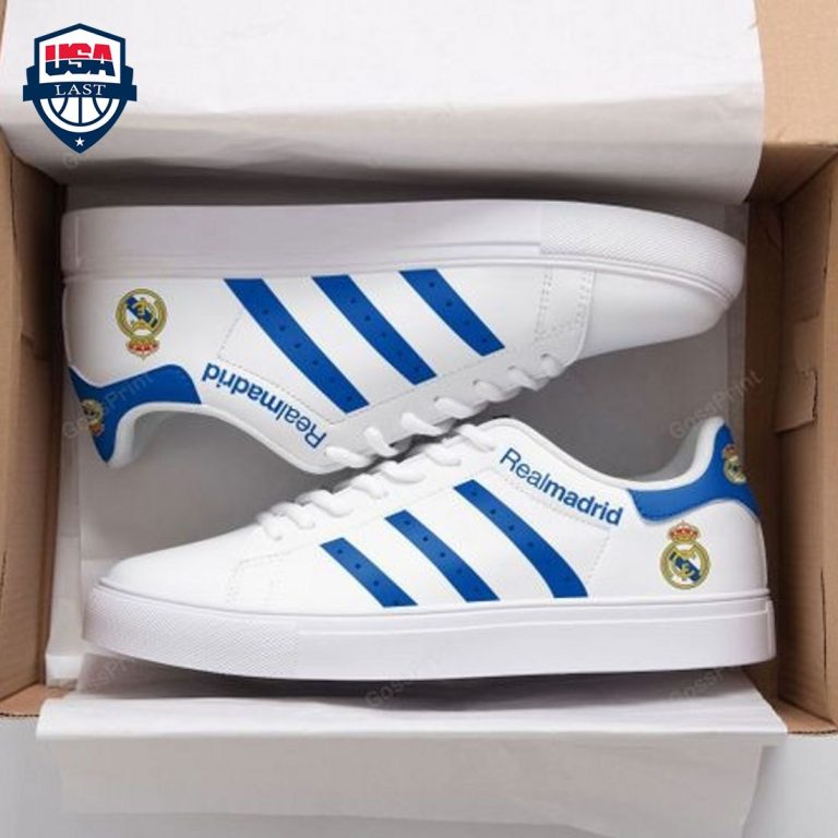 Real Madrid Blue Stripes Stan Smith Low Top Shoes - You look elegant man