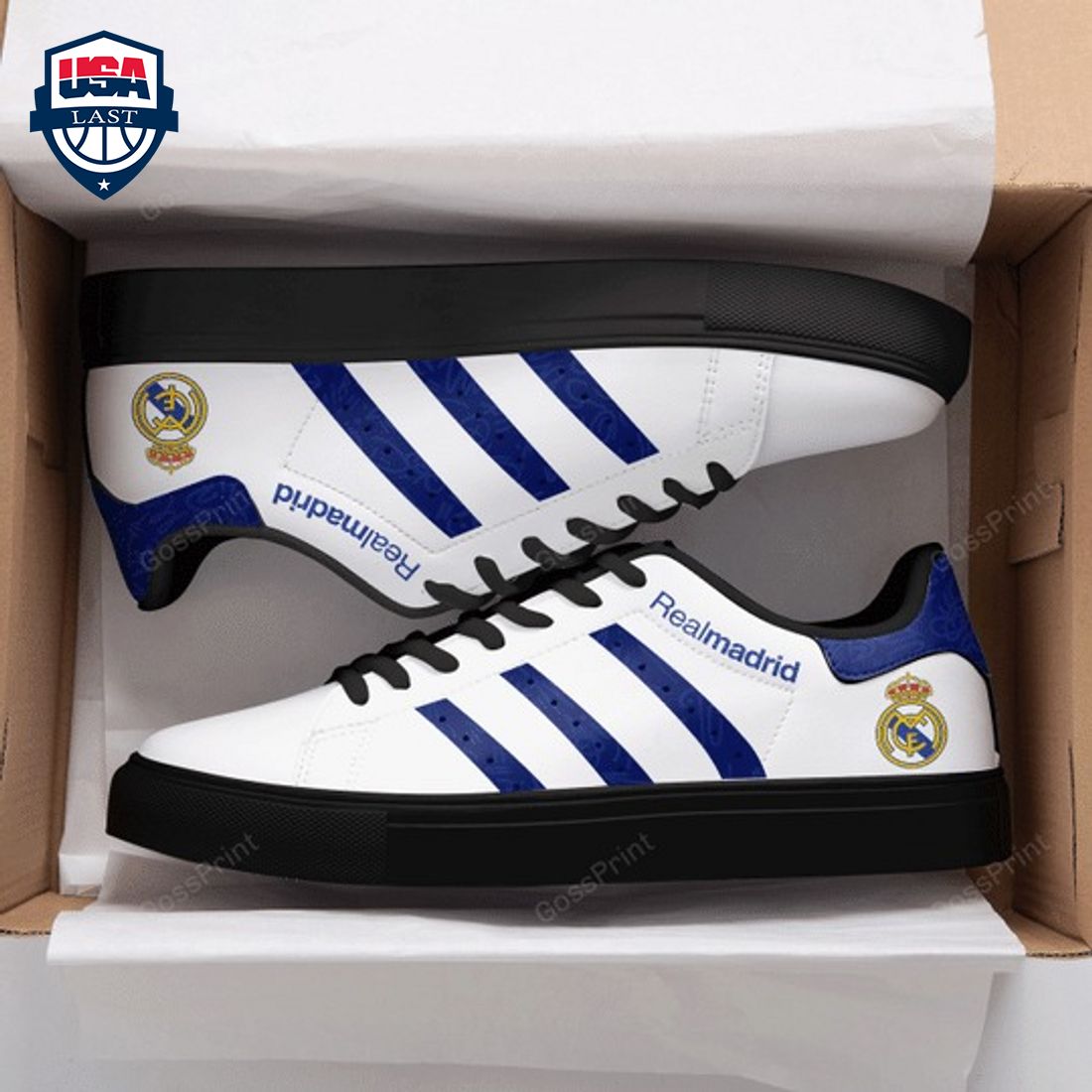 Real Madrid Navy Stripes Stan Smith Low Top Shoes – Saleoff