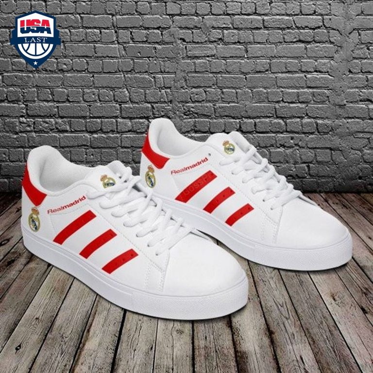 Real Madrid Red Stripes Stan Smith Low Top Shoes - Coolosm