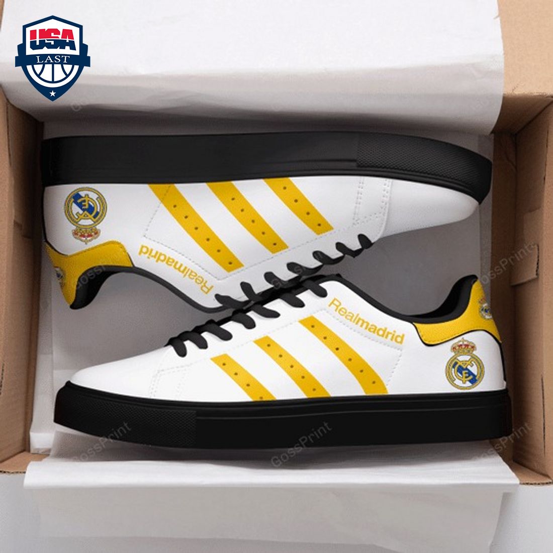 Real Madrid Yellow Stripes Style 2 Stan Smith Low Top Shoes – Saleoff