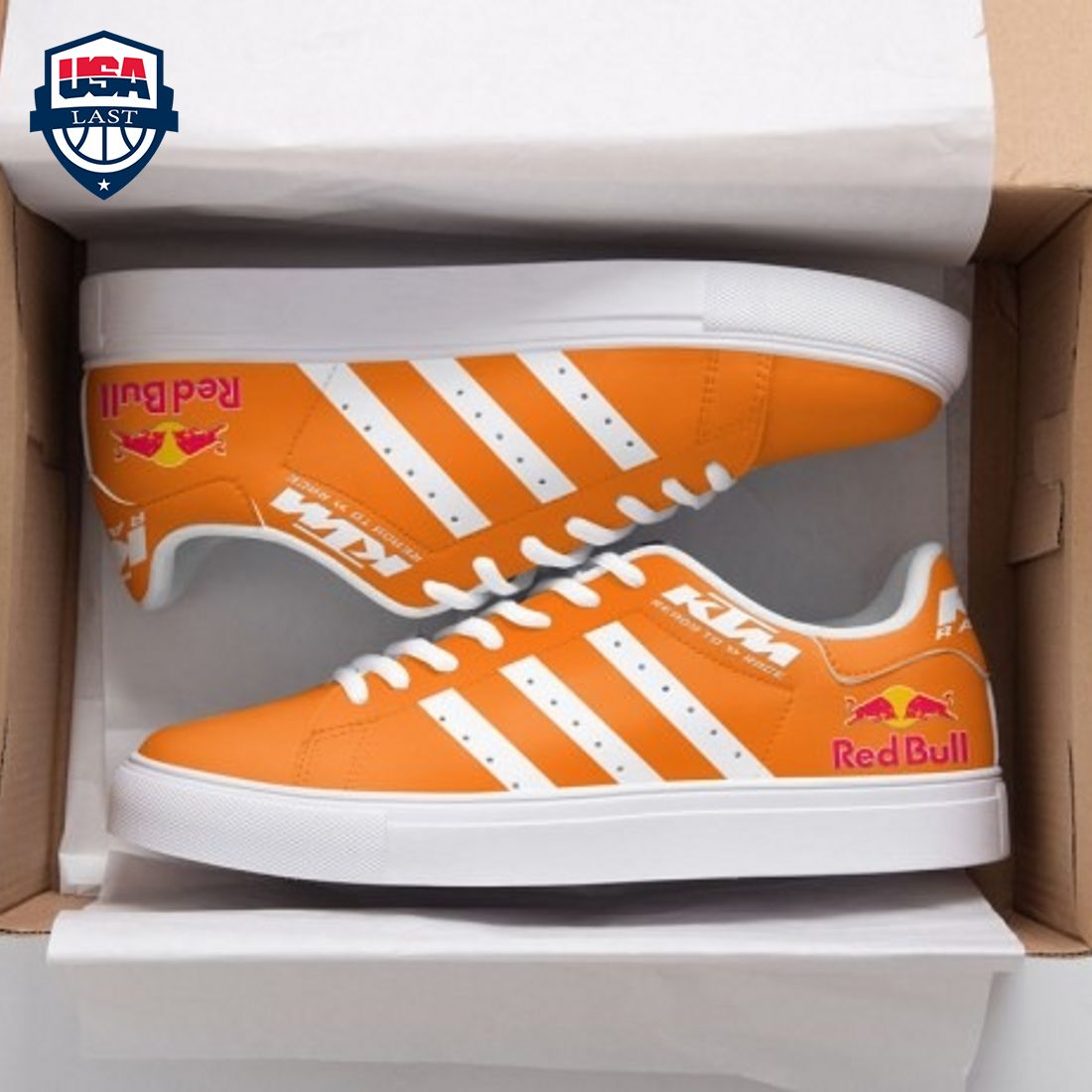 Red Bull KTM Racing White Stripes Stan Smith Low Top Shoes – Saleoff