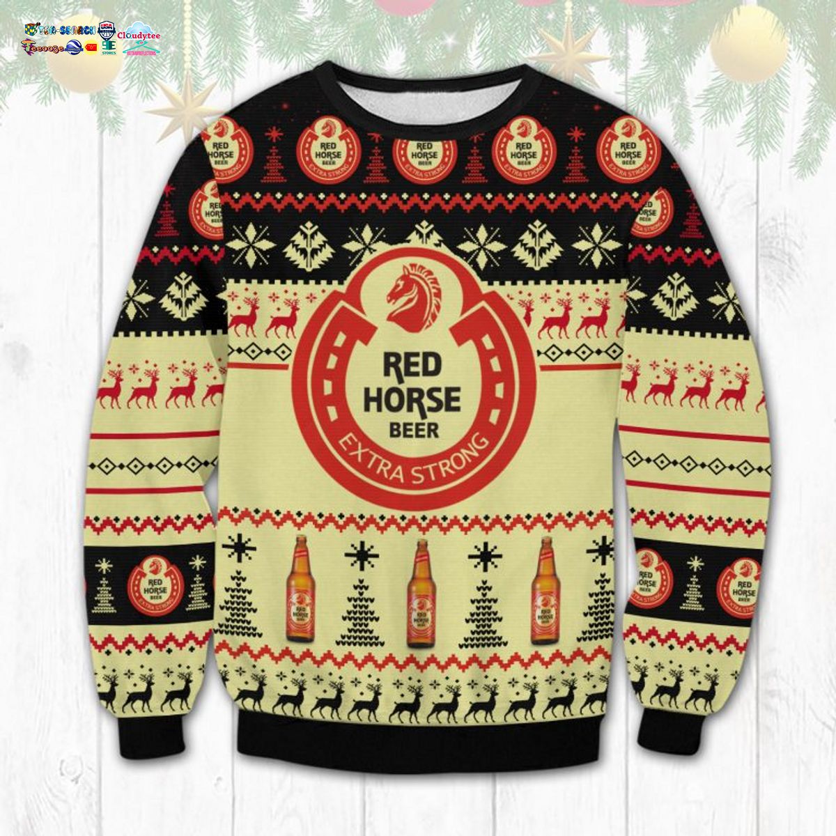Red Horse Ugly Christmas Sweater