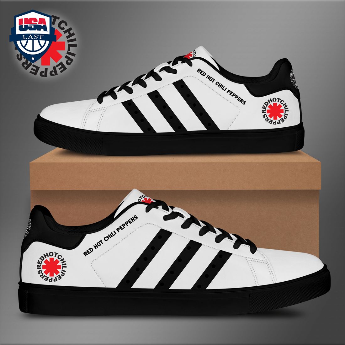 Red Hot Chili Peppers Black Stripes Style 1 Stan Smith Low Top Shoes – Saleoff