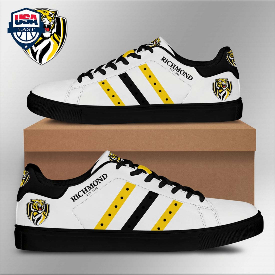Richmond FC Black Yellow Stripes Stan Smith Low Top Shoes – Saleoff
