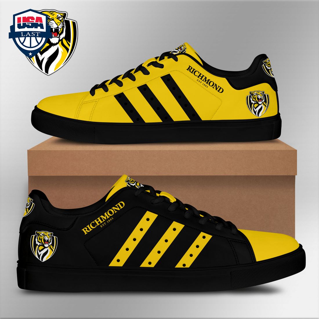 Richmond FC Yellow Black Stripes Stan Smith Low Top Shoes – Saleoff